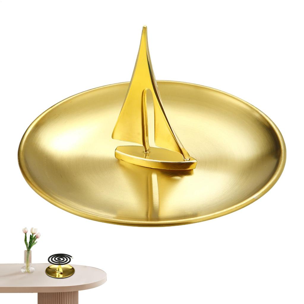 Gnat Coil Holders Boat Stand Artistic Decoration with Base Fireproof Mosquito Coil Holder for Indoor and Outdoor Camping