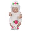 Newborn Baby Doll 10 Inch Silicone Cute Lifelike Infant Doll with Knitted Clothes Birthday GiftEyes