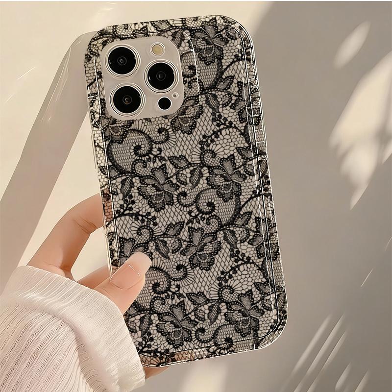 White Trendy Lace Vine Print Transparent Phone Case For Xiaomi Redmi Note 13 Pro Redmi13 13C 4G 5G Note13Pro Plus 12 11 10 Case