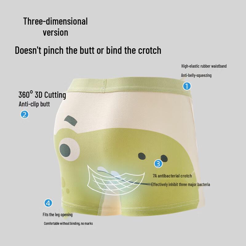 Fenteng Boys' Pure Cotton Boxer Briefs (6-Pack)