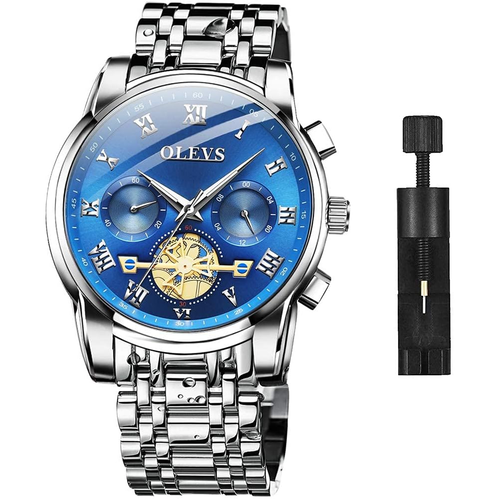 OLEVS Men s Business Watch Analog Display Stainless Steel Band Casual Timepiece
