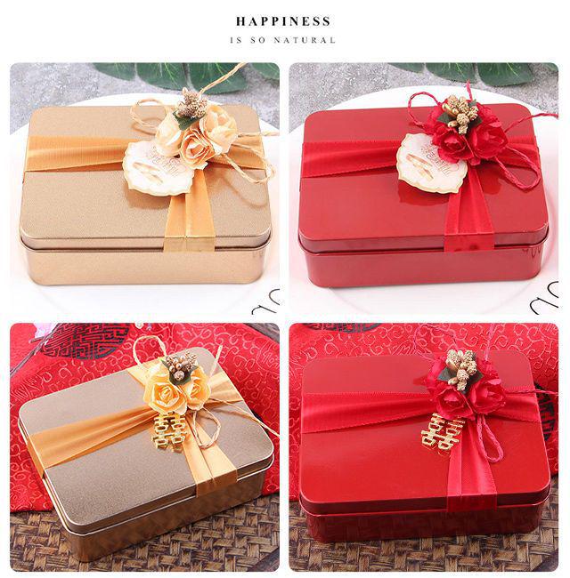 Customizable Rectangular Wedding Candy and Cigarette Tin Gift Box Set