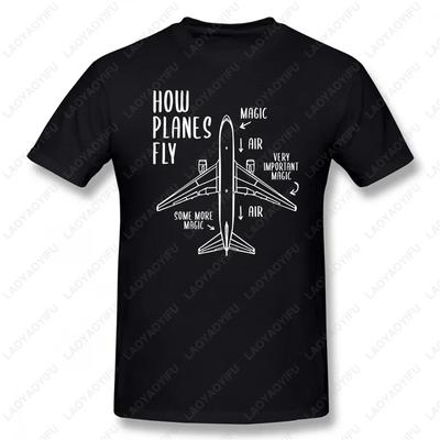Wie Flugzeuge fliegen T-Shirt Ingenieur Pilot T-Shirt Lustig Herzschlag Flugzeugmuster Bedrucktes T-Shirt Baumwolle Männer Frauen Sommer Coole T-Shirts