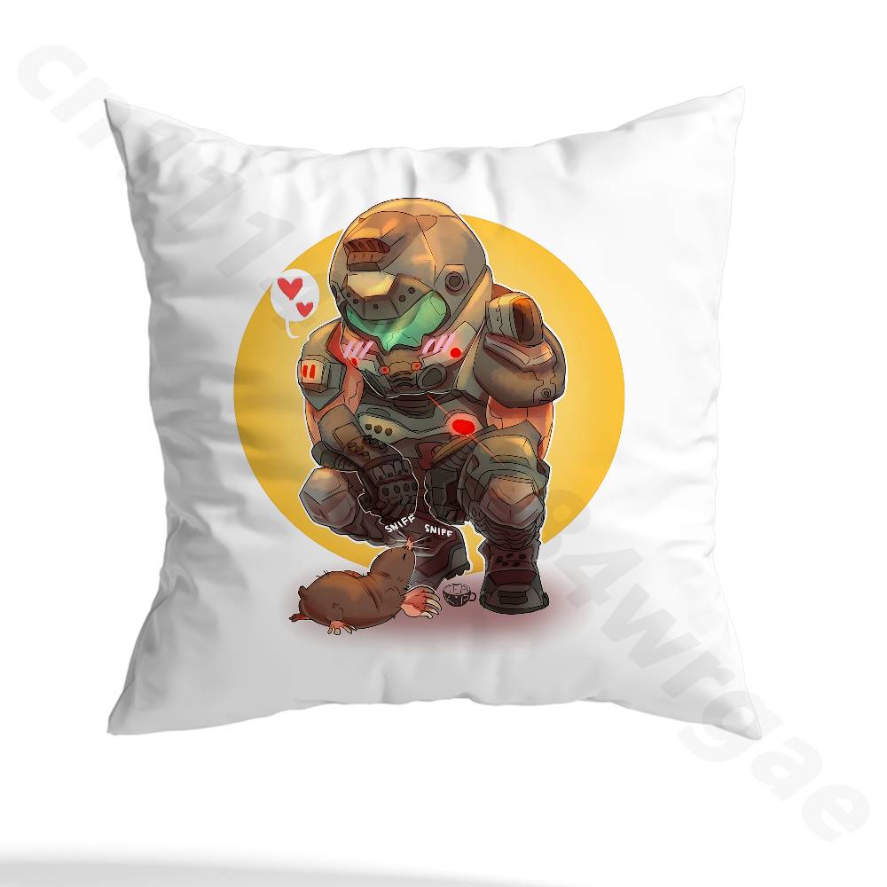 D-Doom Slayer pillowcase casual style decoration, suitable for home decoration (excluding pillow core)