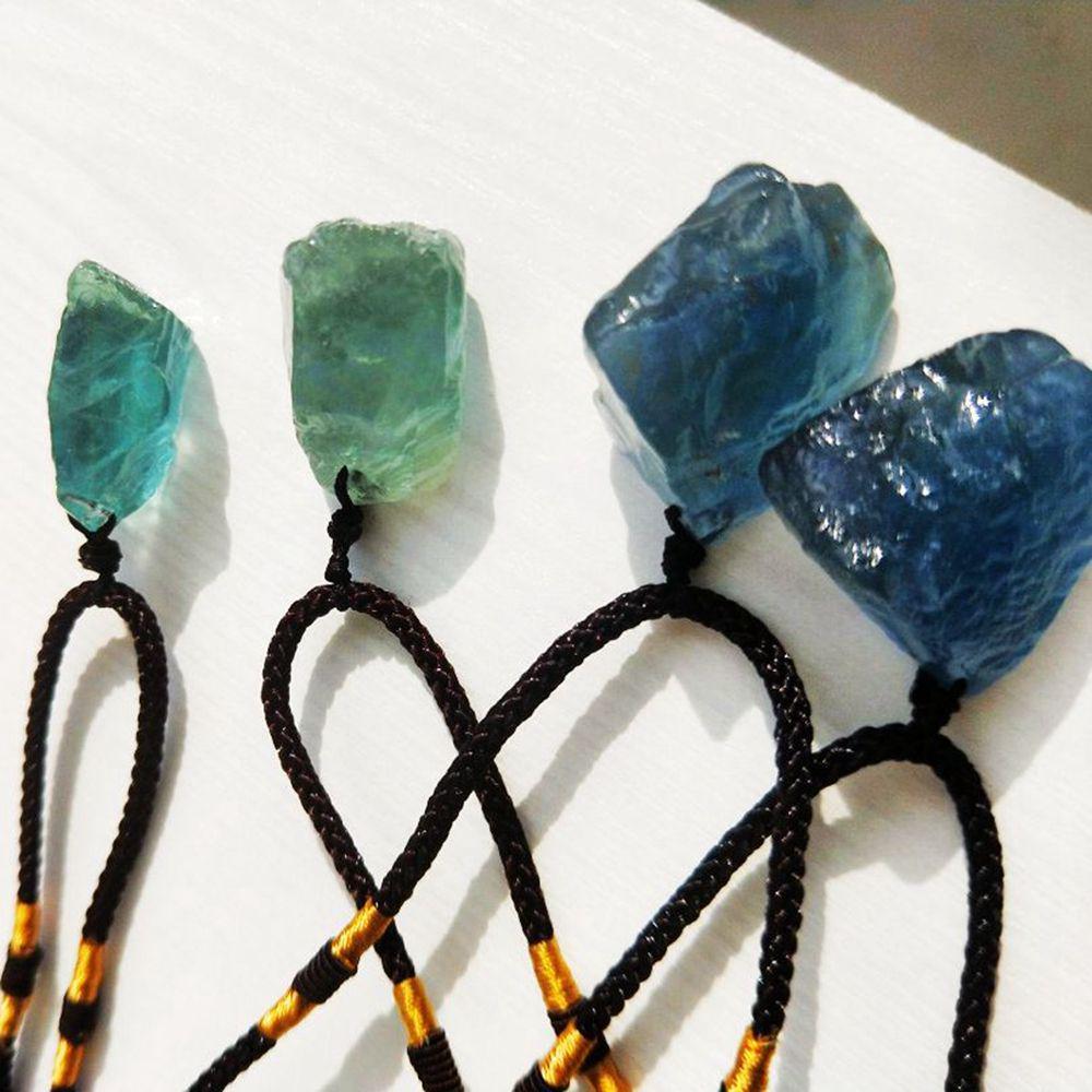 Frauen Klar Kristall Edelstein Natürliche Quarz Stein Heilung Halskette Fluorit Anhänger