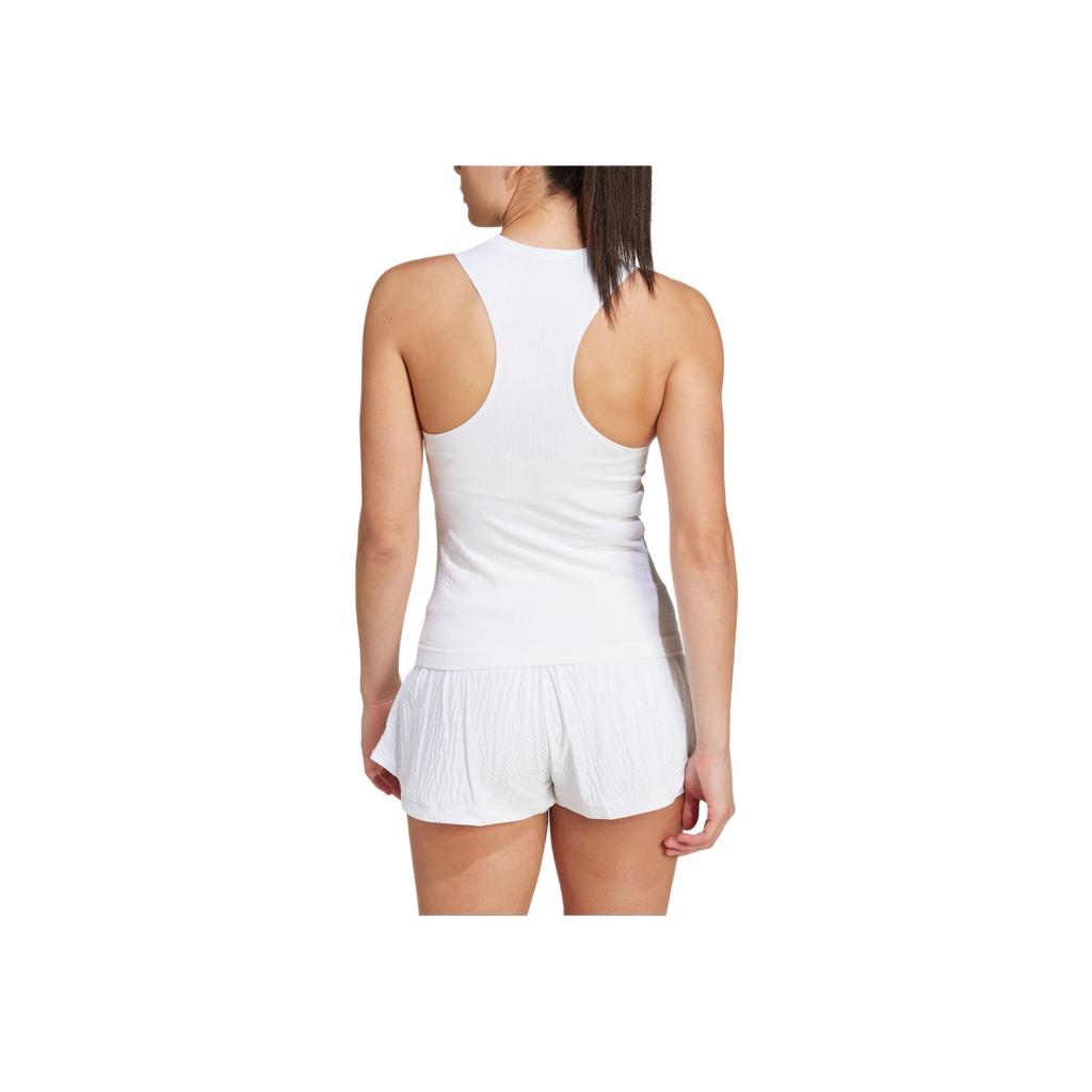 Adidas Logo Round Neck Quick-Dry Tennis Tank Top Women Tops White IT1836