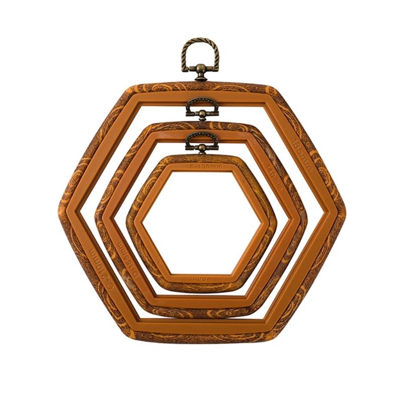 Imitated Wood Embroidery Hoop Hexagonal Embroidery Hoop Hexagonal Hoop for Craft
