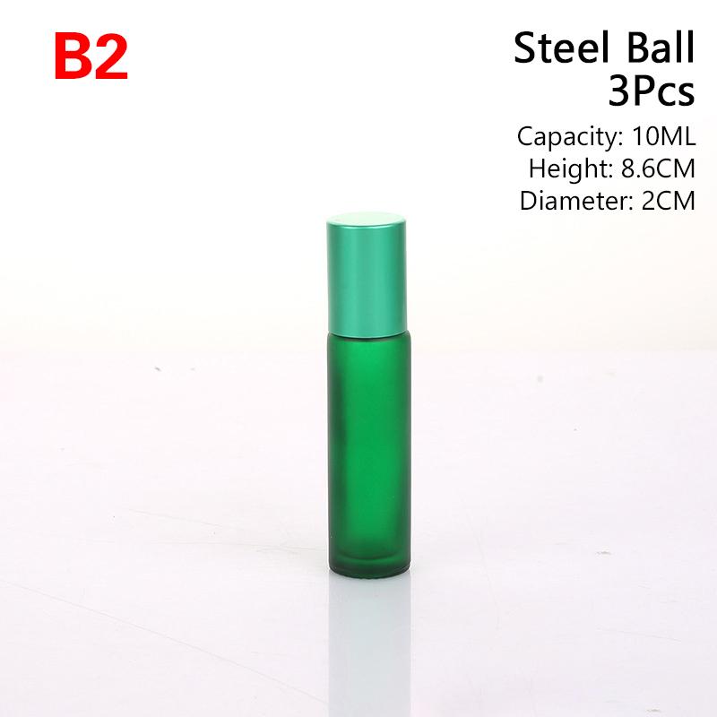 3Pcs Essential Oil Roll On Bottle Multicolour Empty Perfume Bottles Glass Containers Skincare Product Container