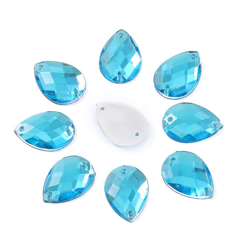 Teardrop Mesh Surface Flat-Bottom Acrylic Rhinestone for DIY Apparel & Jewelry