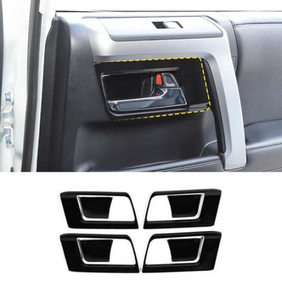 4PCS Black Inner Door Handle Bowl Cover Trim Frame For 4Runner 2010+ Accessories
