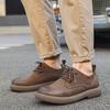 Fashion Breathable Lace-Up Flats for Men Soft Lightweight Walking Shoes Comfortable Business Dress Footwear Men's Leather Casual Shoes