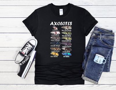 26 Arten von Axolotln auf der Welt Herren Damen Unisex T-Shirt Hoodie Baseball 3826 Unisex T-Shirt