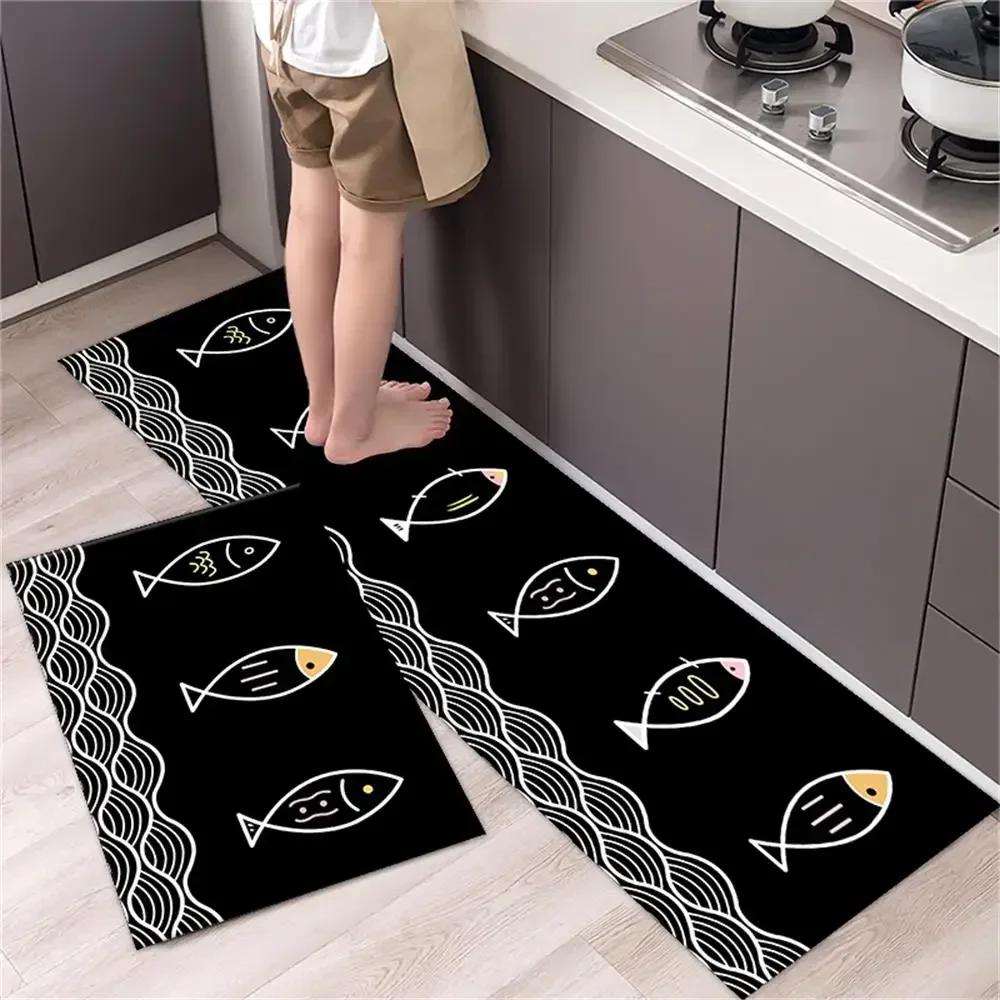 

Kitchen Rug Durable Home Entrance Doormat High-end Kitchen Mats For Floor Waterproof House Hold Washable Non-slip Large Carpet 40cmx60cm 1pc