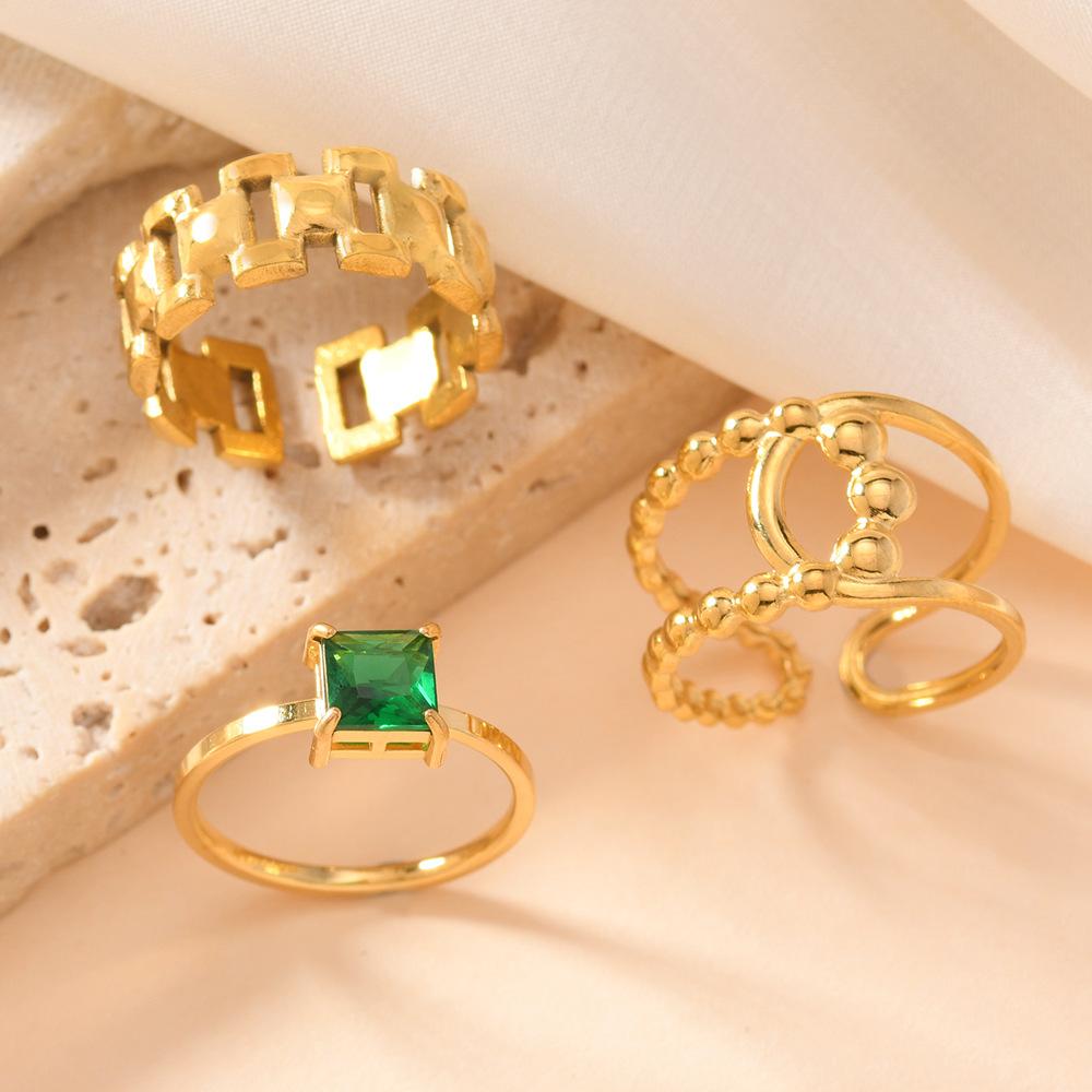 

Stainless Steel Ring Hollow Chain Open Ring Women s Design Sense Fashion Titanium Steel Jewelry Wholesale 8No.