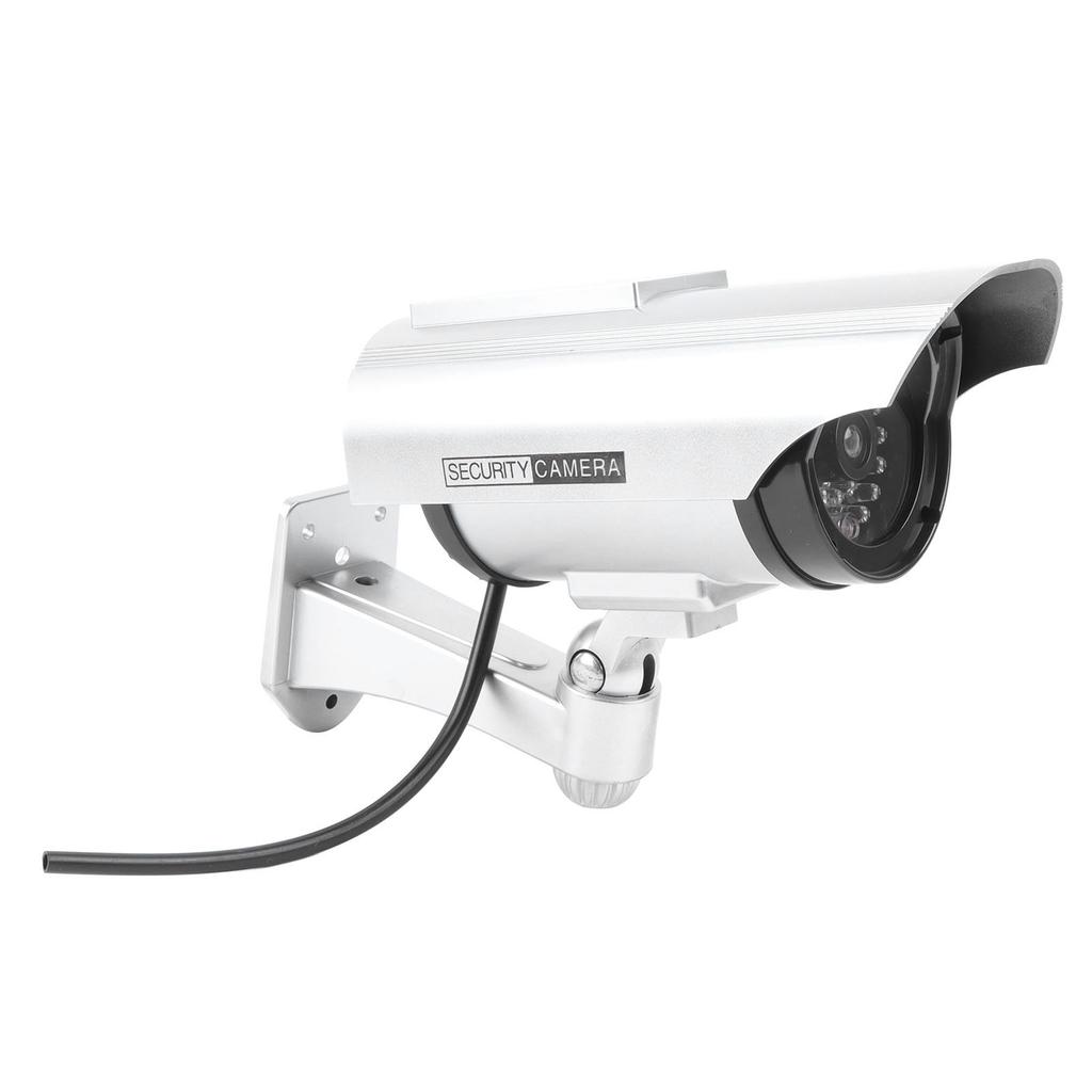 Fake Surveillance Camera Solar Powered Simulation Monitor with LED Flashing Light for Home Business Office