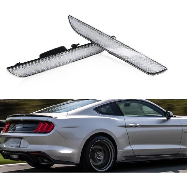 

For 2015 2016 2017 2018 2019 2020 2021 2022 2023 Ford Mustang Rear Bumper Side Marker lights Clear lens White Led Lamp Clear Lens White LED Ligh