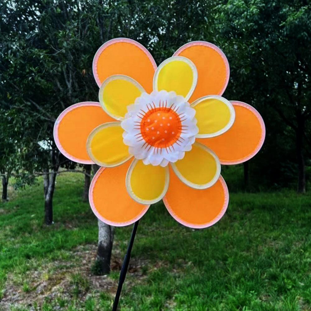 Mehrfarbige Sonnenblumen-Windmühle PVC Garten Hof Windspiel Outdoor Party Picknick Deko