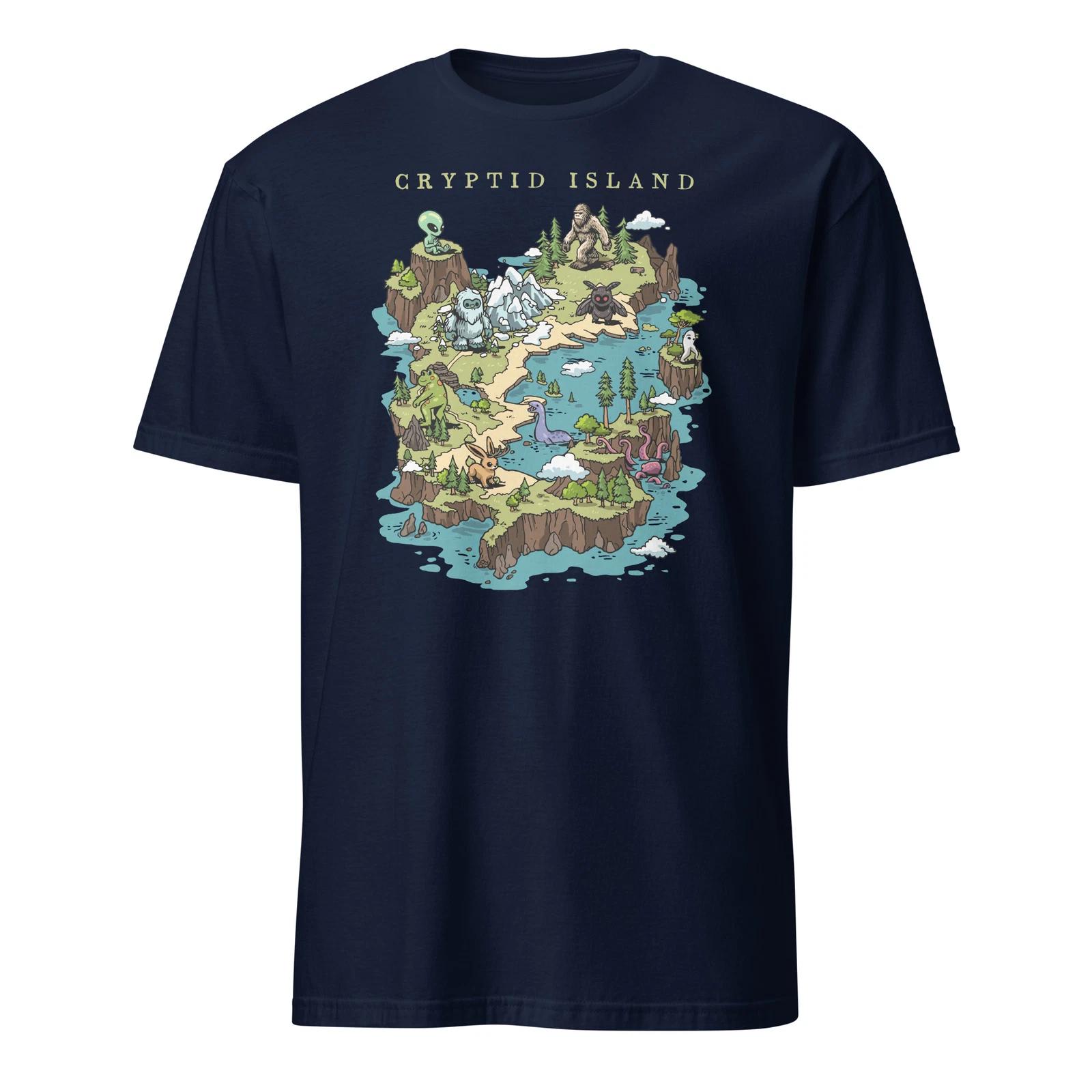 Cryptid Island Bigfoot Loch Ness Monster Mothman Jersey Devil T-Shirt Size S-3XL 2XL