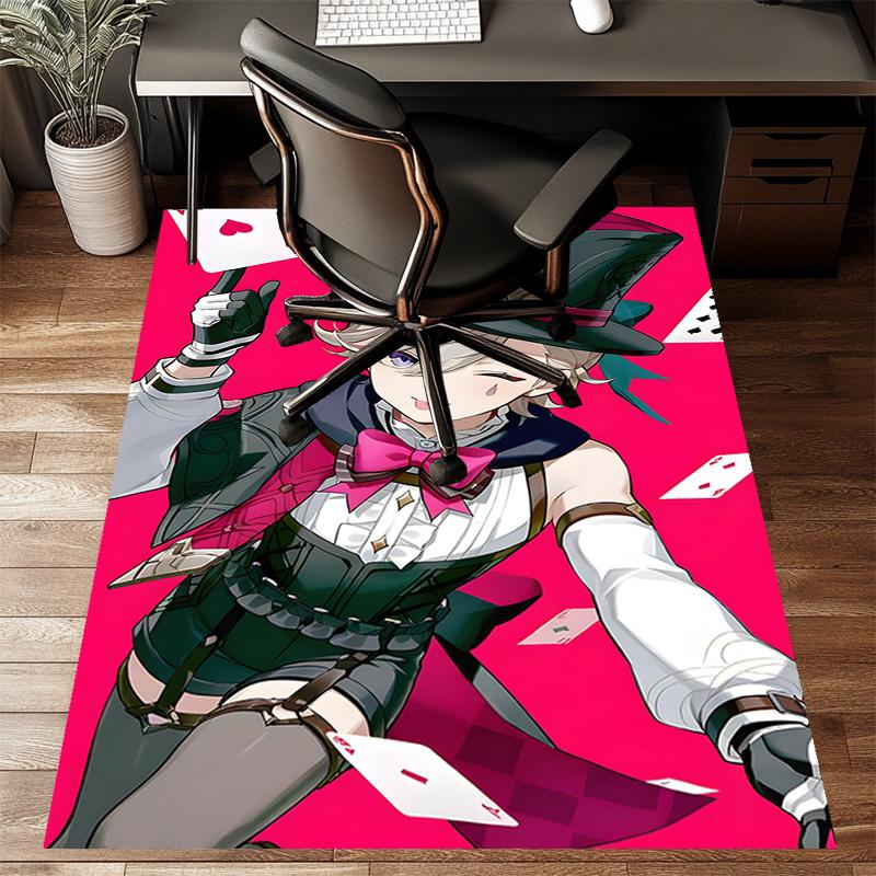 1pc Genshin Impact Lyney Lynette Design Printed Area Rug Carpet for Bedroom Living Room Home Decor Rugs Mat Non Slip Mat Rug for Bedside