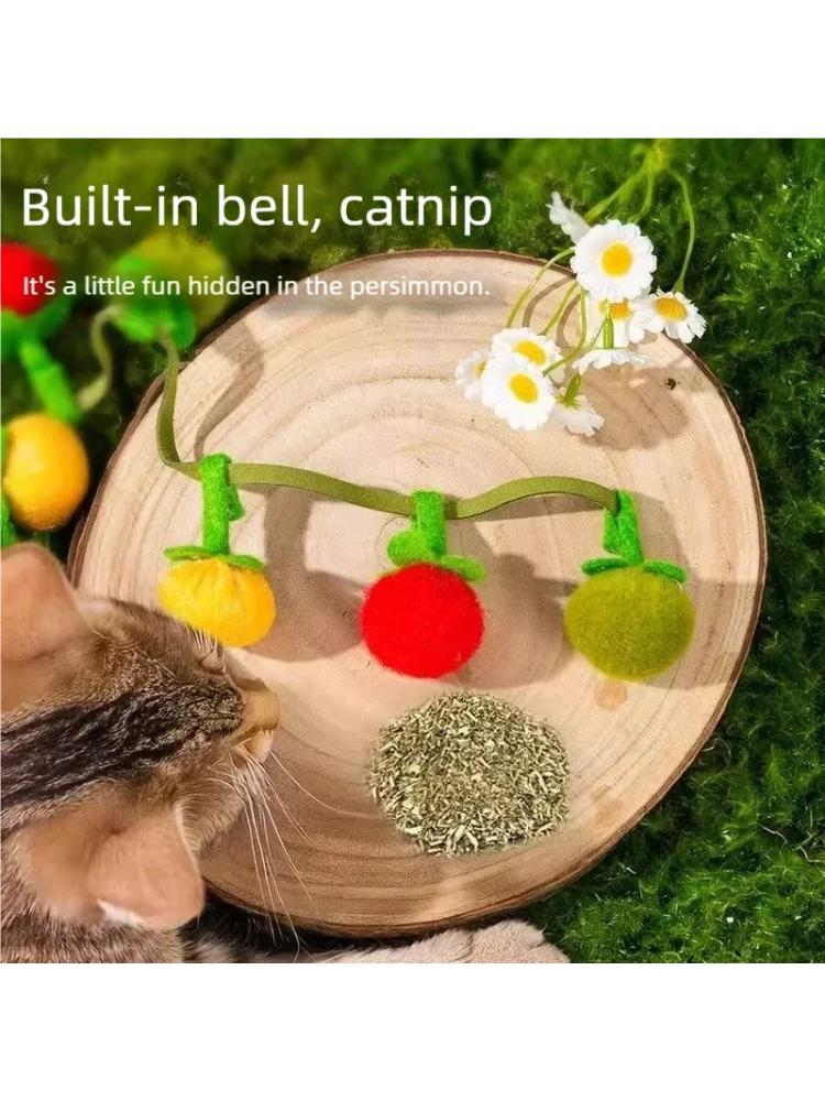 Juguete de Cuerda Teaser de Tomate Duradero para Gatos con Cascabel Juguete Interactivo para Gatitos de Juego Automático Alivio del Aburrimiento Suministros Esenciales para Mascotas para Gatos