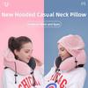 Soft Sponge Travel Neck Cushion Washable Cover Hooded Neckrest Pad Neck Pillow with Cap  Travel Use