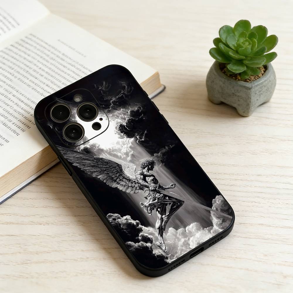 

Dark angel Phone Case For iPhone 17,16,15,14,13,12,11 Plus,Pro Max,XS,Soft Silicone Black Cover iPhone13PRO