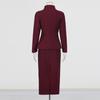 French Retro Elegant Style Suit Standing Collar Waist Invisible Hook Button Coat High Skirt Women's