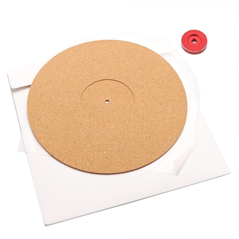 Cork Turntable Mat Audiophile Anti-Static Anti-Shake Turntable Slip Mat Turntable Cork Platter Mat Record Player Mat