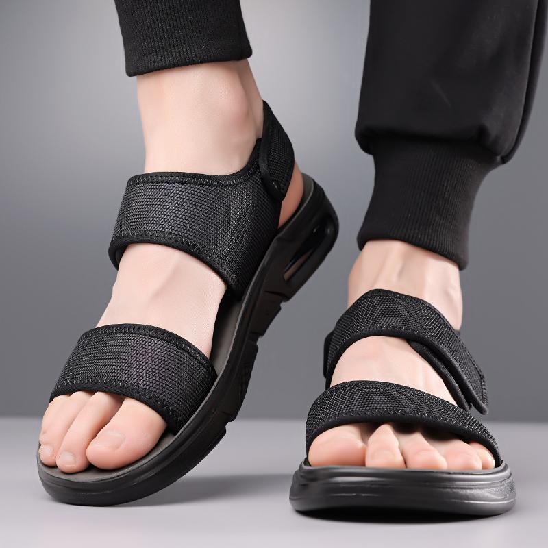Fashion Men Beach Flats Open-toe Men's Slide Sandals Comfortable Summer Shoes Quick Dry Wading Aqua Shoes All-match Travel Male Sandals
