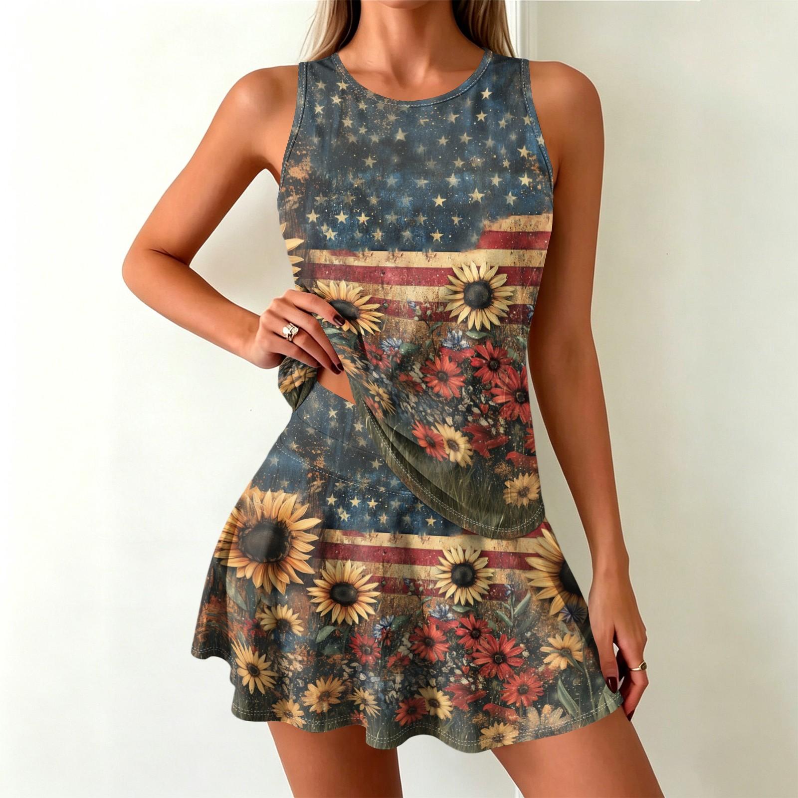 

Women s Independence Day Printed Split Swimsuit Sport Swimsuit L