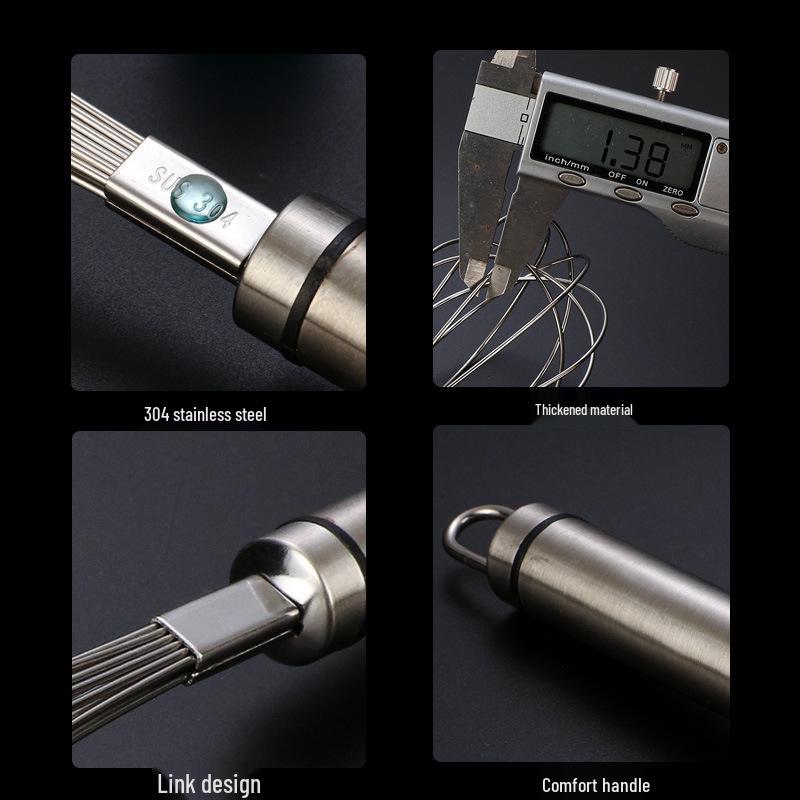 304 Stainless Steel Thickened Whisk & Hand Mixer for Dough/Eggs