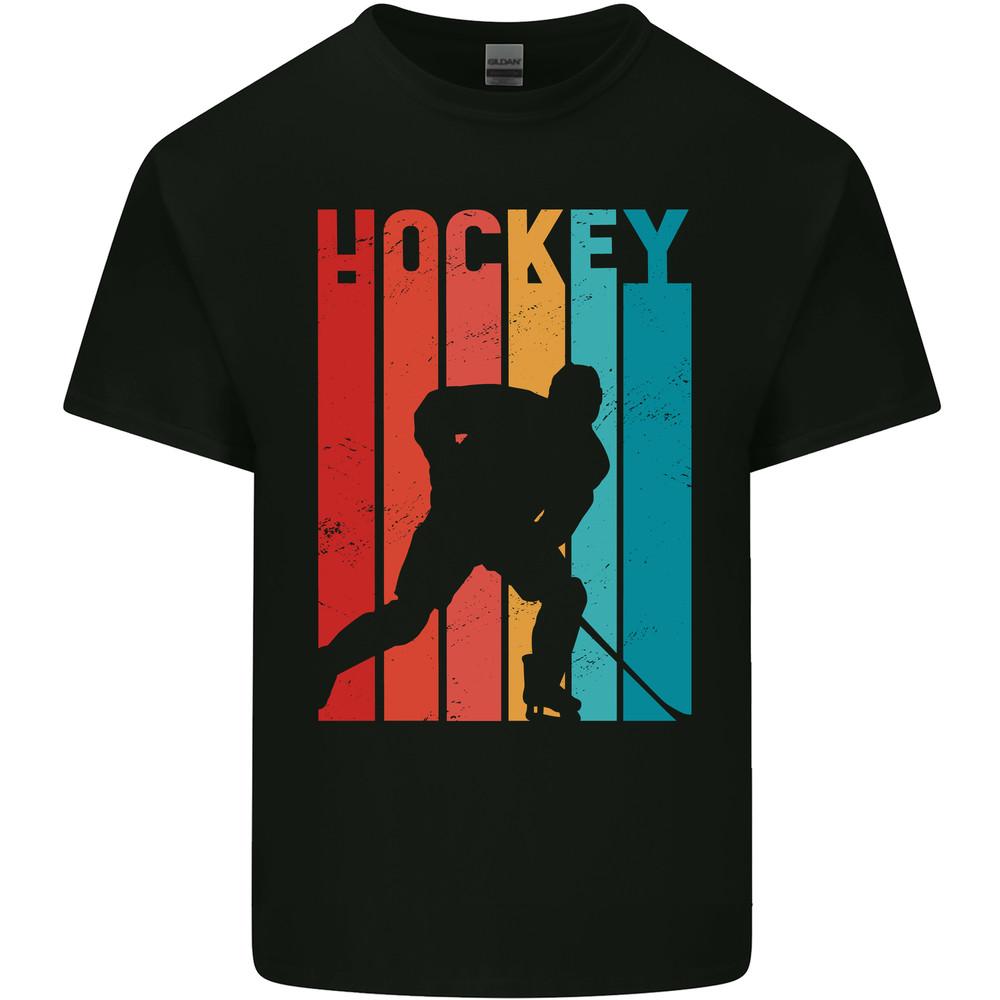 A Retro Ice Hockey Player Mens Light Cotton T-Shirt Unisex T-Shirt Graphic Tee L
