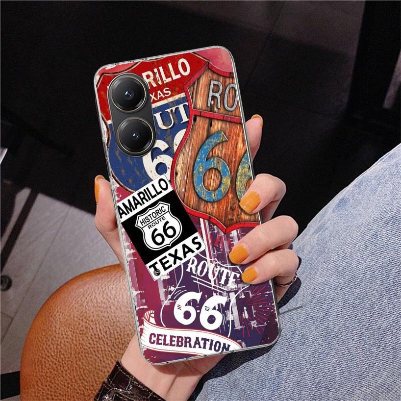 America Route 66 Phone Case For Xiaomi Poco X7 X6 X5 Pro F7 Ultra Redmi 15C 15 13C 13 12C 12 10 10A 10C 9 9A 9C 9T Cover Poco X7
