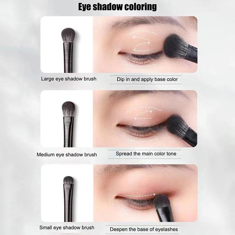 Natural Eye Makeup Brushes Set Eyeshadow Brush Eyebrow Contour Eyeliner Brush Women Eyes Cosmetic Blending Detail Make Up Tools