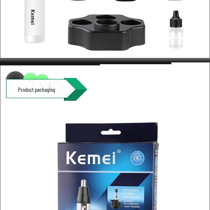 Kemei Unisex Nose, Ear, Eyebrow, and Beard Trimmer KM-6650/6651 Beauty Kit