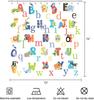 Kids Abc Animal Alphabet Shower Curtain With Educational Learning Pattern,Waterproof Polyester Fabric For Toddler Bathroom Decor