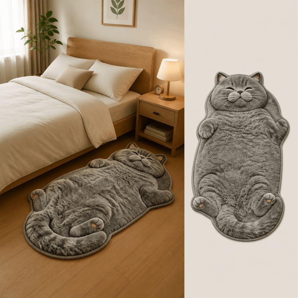 Rutschfeste katzenförmige Teppichboden Einfach zu reinigen Cartoon-Teppich Hohe Qualität Heimdeko-Teppich Schlafzimmer