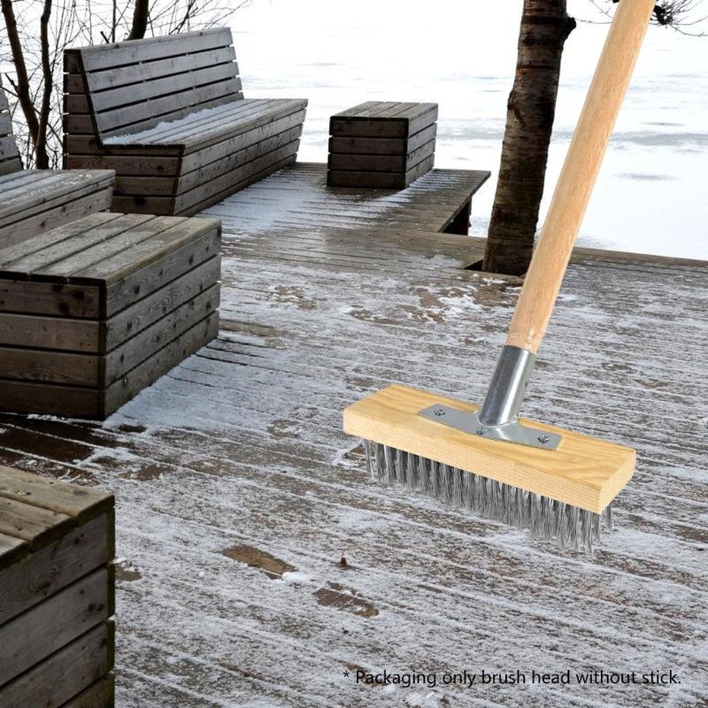 Stalen Draad Bezemkop Veegborstel Heavy Duty Buiten Tuinborstel Staalvezels voor Dek Schrobben Terrasbestrating Terrassen