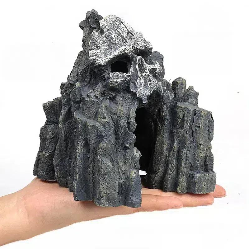 Aquarium-Simulation und Dekoration, Fischtank, Kletterstein, Fisch- und Garnelenunterschlupf, Harzgesicht, versunkenes Holzskelett, Höhle