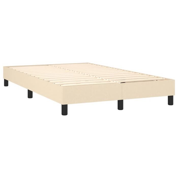 Maison Exclusive - Sommier à lattes de lit avec matelas Crème 120x200 cm Tissu
