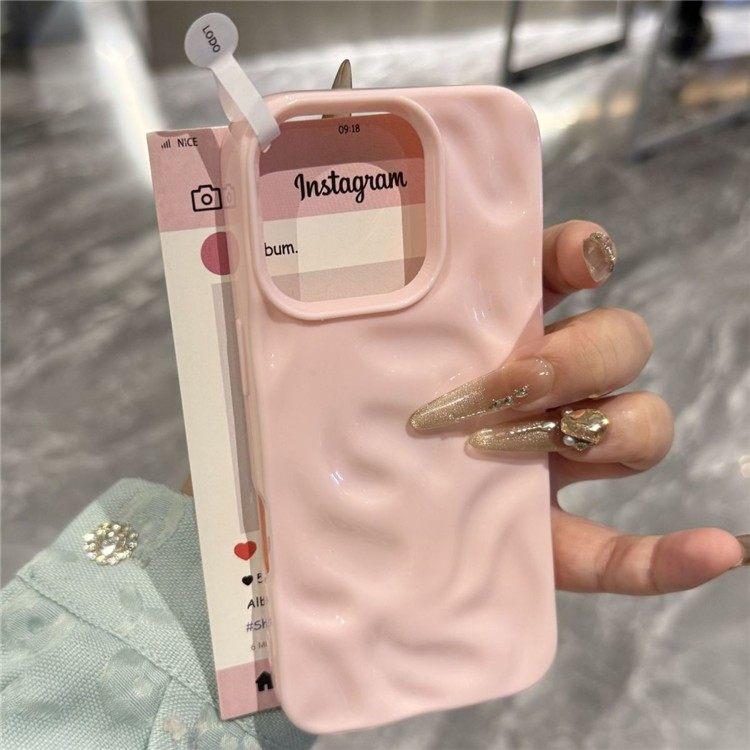 Fashion Candy 3D Wrinkled Texture Case For For Iphone 17 16 15 14 Pro 13 12 11 Pro Max Plus Air Soft Silicone Shockproof Back Cover