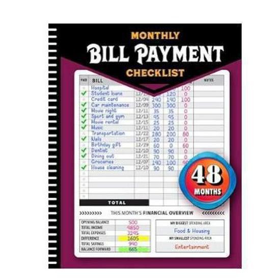 Bill Tracker Notebook: Money-Saving Record Book