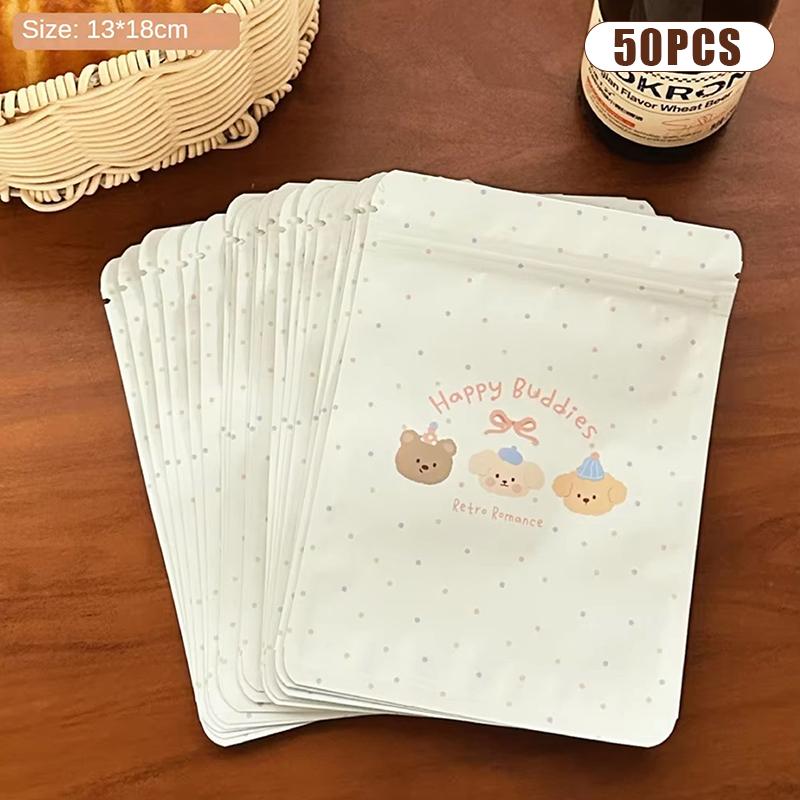 

20/50 шт. Милые пакеты с самозаклеивающейся застежкой с мишками, упаковочный пакет, праздничная подарочная упаковка, запечатанный пакет, водонепроницаемый пакет для хранения