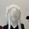 Y2k Cosplay Headdress Rivet Lolita Hair Clip Sweet Lolita Wings Lace Headband  Daily