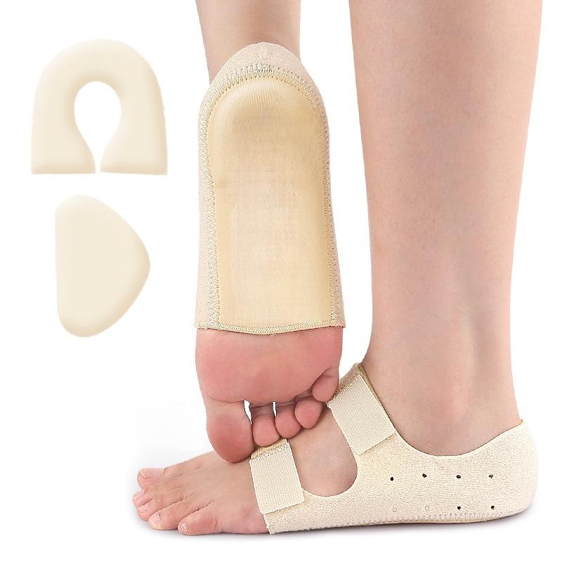1 Paar 2-in-1 Fersenschoner Fuß Stoßdämpfer Polster Einlage Fußgewölbeunterstützung Verstellbar Bequem Fersenschutz Tägliches Tragen