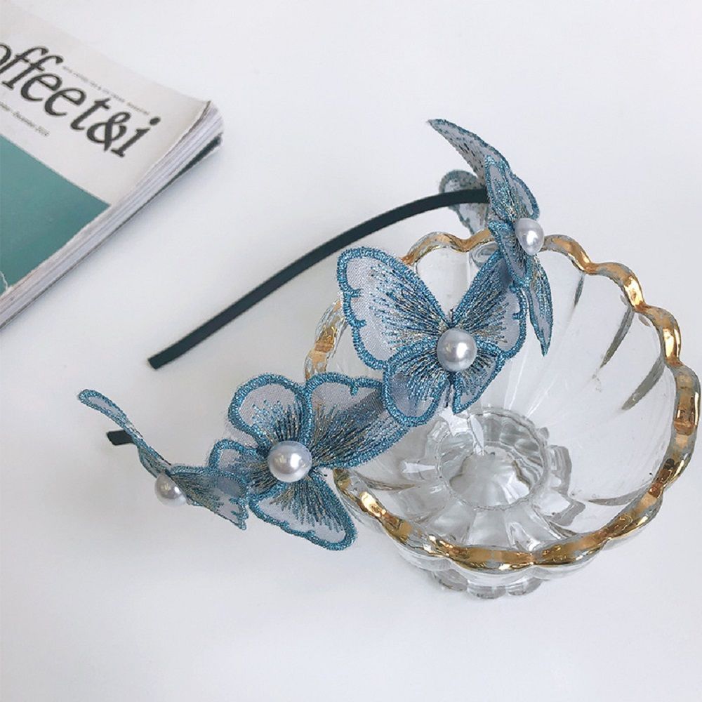 Fashion Headwear Wedding Pearl Girls Cute Butterfly Headband Hair Hoop Hair Bands