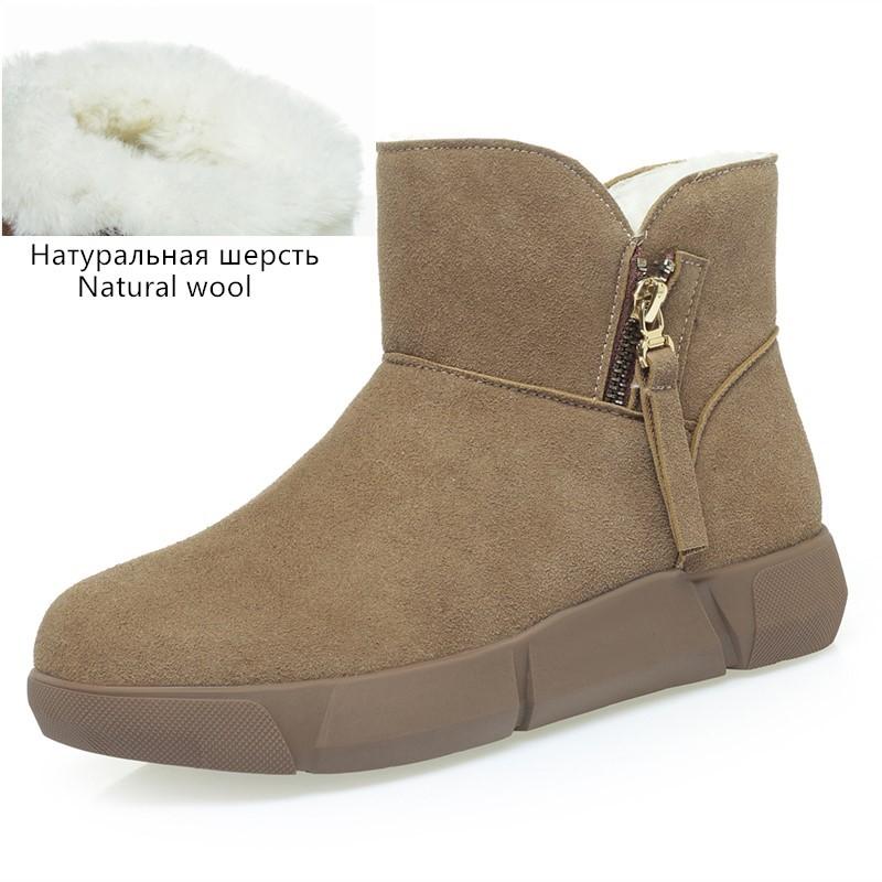Fashion AIYUQI Snow Boots Female Genuine Leather 2025 New Natural Wool Winter Boots Women Large Size Non-slip Women's Ankle Boots