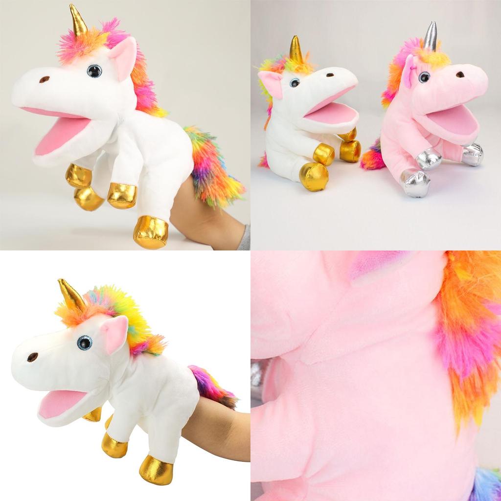 Einhorn-Handpuppe, Plüschtier, weich und kuschelig, Rollenspielgefährte für Kinder