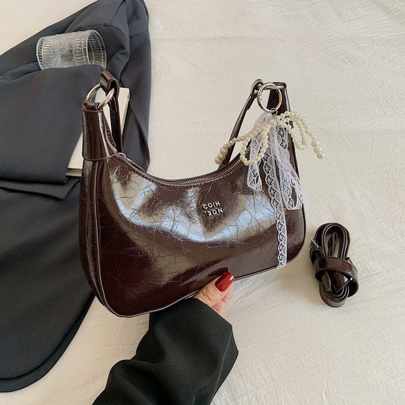 

Сумка под мышкой премиум-текстуры женская 2025 новая трендовая летняя в иностранном стиле на плечо женская сумка универсальная с косым ремнем женская сумка no pendant темно-коричневого