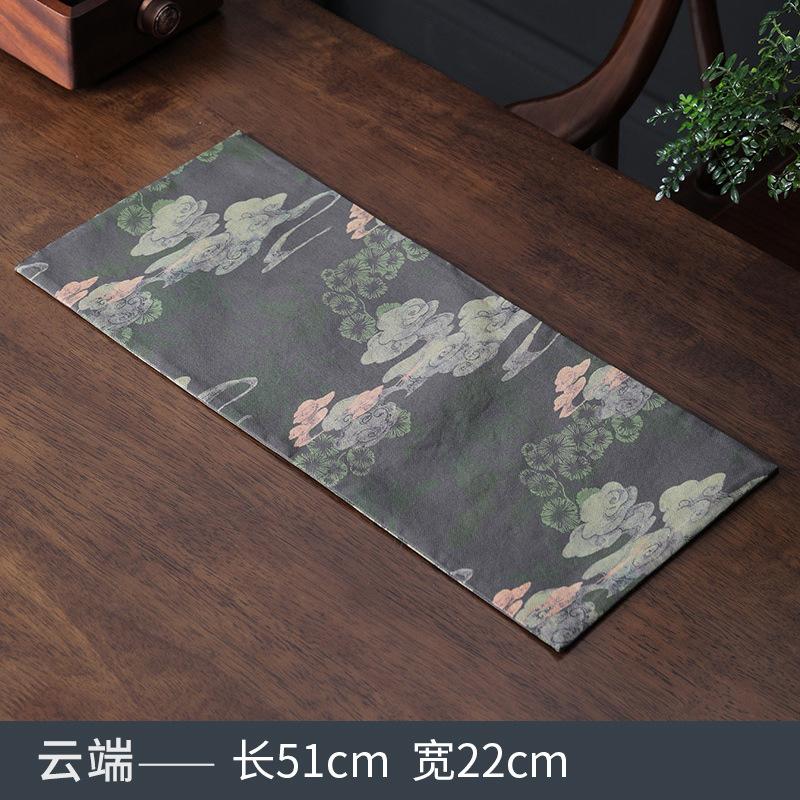 Fragrant Cloud Yarn Tea Table Chinese Style Zen Double-sided Retro Table Bunting Tea Table Waterproof Dry Foam Plate Cloth Pad